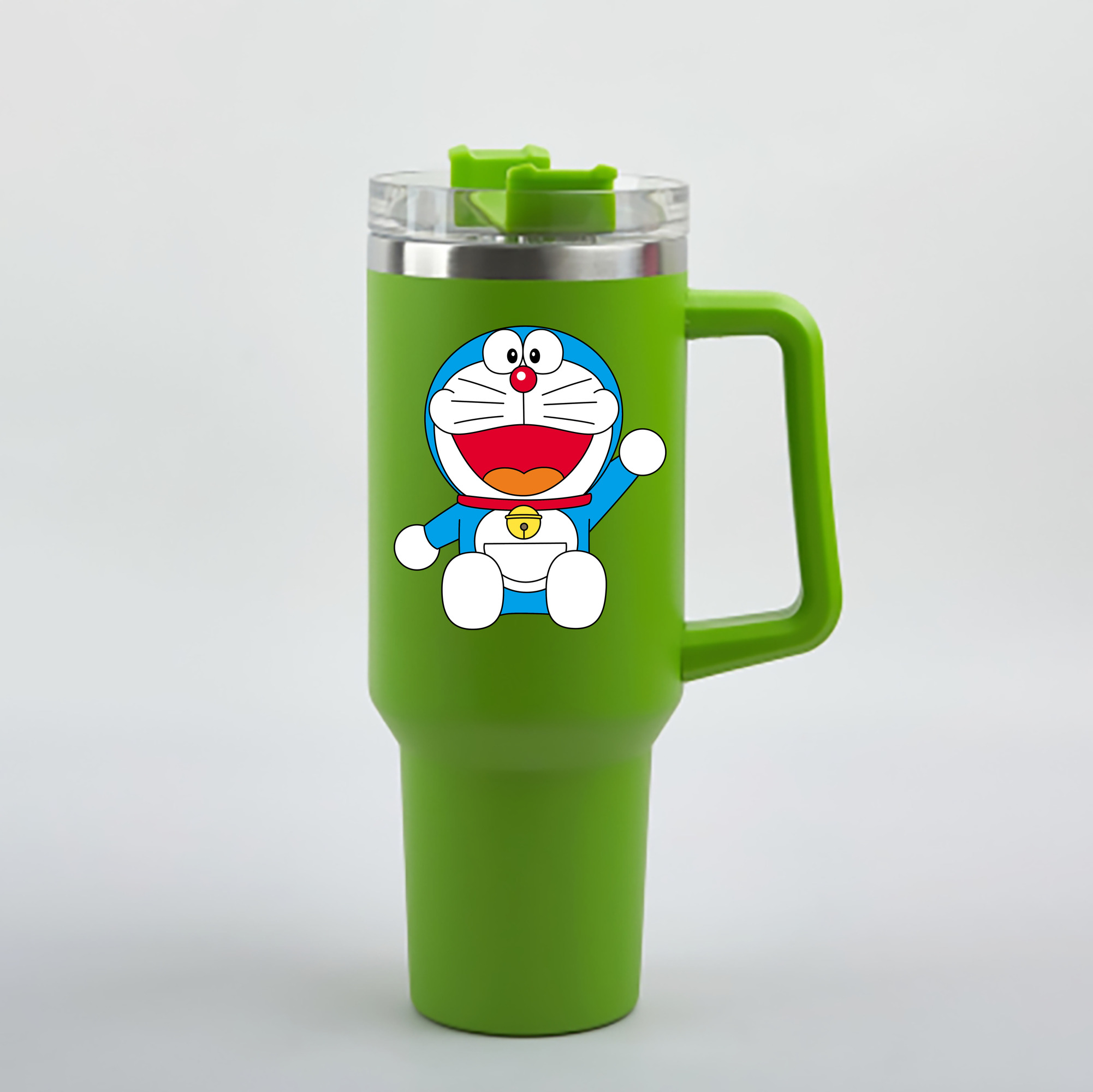 （画像用） ドラえもん Doraemon 1200mL車用タンブラー - クリスタルステッカー（プラスチックストロー付き）